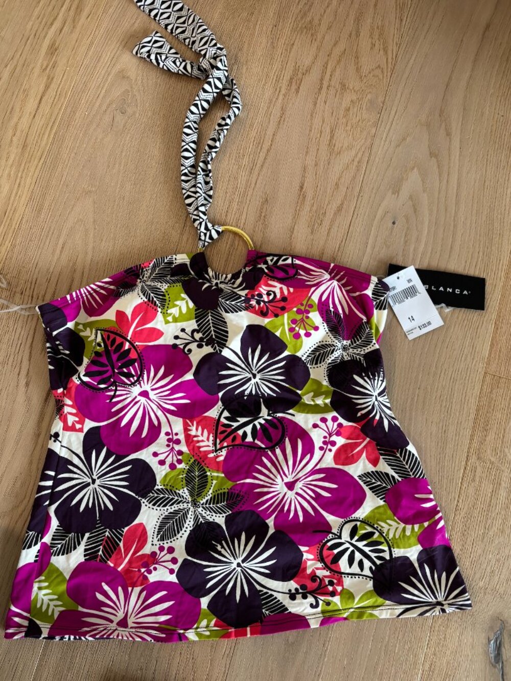 NWT Blanca Tropical Halter Bathing Suit Top Size 14